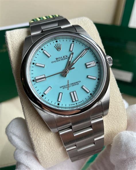 rolex blue roman dial|rolex op 41 tiffany blue.